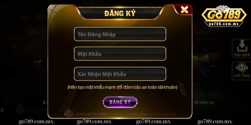 Đăng ký Go789 siêu đơn giản chỉ với vài thao tác đơn giản 2 Hướng dẫn thao tác đăng ký tài khoản Go789