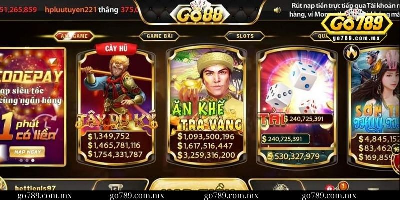 Các trò chơi trong cổng game Go88 vô cùng đa dạng